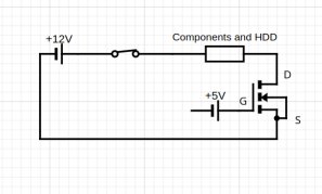 Electronic schema of the planned modifications for the SATA adapter