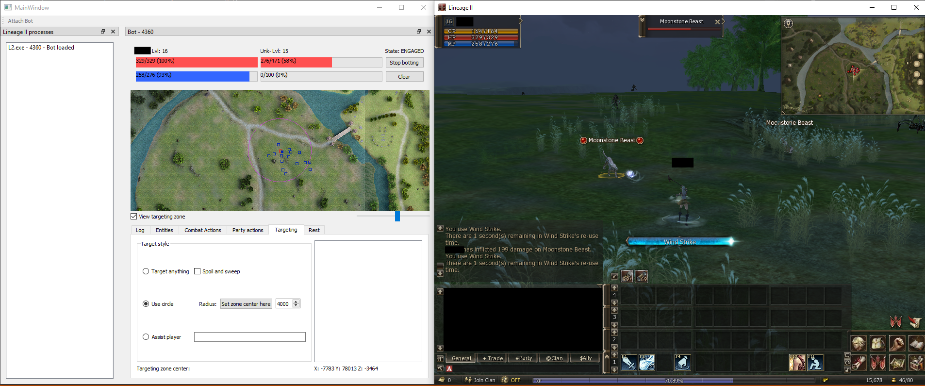 Lineage 2 bot GUI