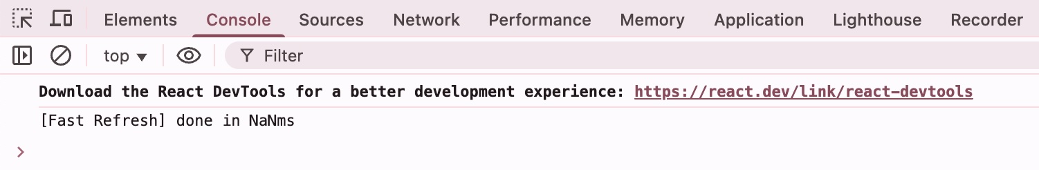 Chromium console showing a message with NaN rather than a number